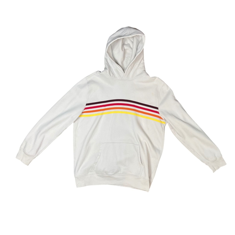Gap Sweats Mens XL Tall Stone Multicolor Stripe Vintage Soft Pullover Hoodie